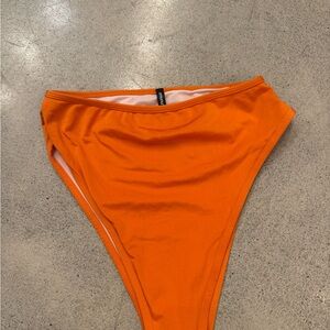 Vibrant Orange High-Waisted Bikini Bottom